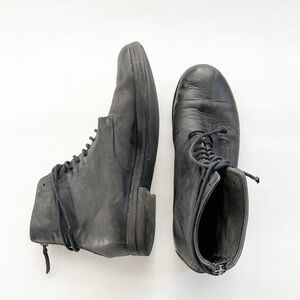 Marsell Men's Black Leather Lace Up Boots 44